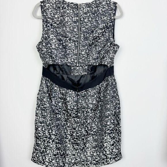 ASOS | NEW Silver & Black Cutout Back V-Neck Mini Dress Women’s Size 12 - Picture 6 of 9